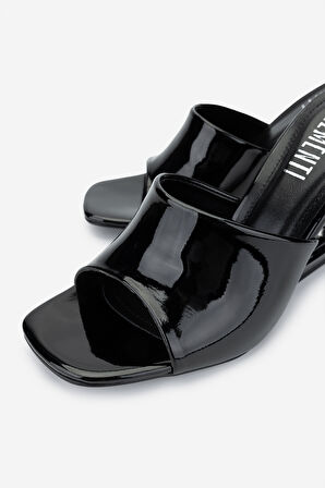 Valmenti Kadın Vegan Siyah Rugan Topuklu Terlik 891 454 BN TRLK Y25 SIYAH RGN