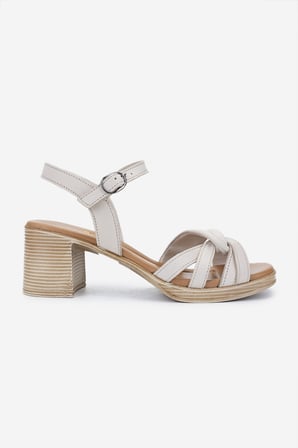 Valmenti Kadın Hakiki Deri Kırık Beyaz Topuklu Sandalet 956 13111 BN SNDLT Y25 OFF WHITE DR
