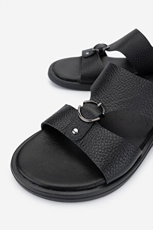 Valmenti Kadın Hakiki Deri Siyah Floter Düz Terlik 539 100 BN TRLK Y25 SIYAH FLTR