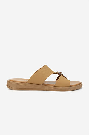 Valmenti Kadın Hakiki Deri Taba Düz Terlik 539 100 BN TRLK Y25 TABA FLTR