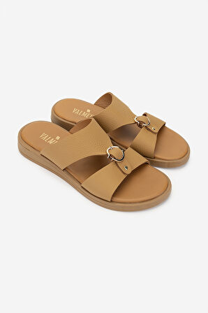 Valmenti Kadın Hakiki Deri Taba Düz Terlik 539 100 BN TRLK Y25 TABA FLTR