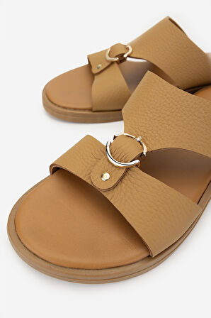 Valmenti Kadın Hakiki Deri Taba Düz Terlik 539 100 BN TRLK Y25 TABA FLTR