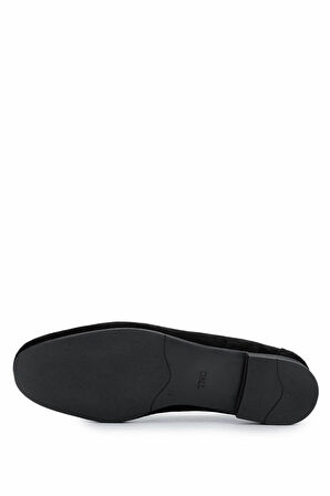 Tamer Tanca Kadın Hakiki Deri Siyah Süet Loafer Ayakkabı 961 555 BN AYK Y25 SYH SUET/LEOPAR