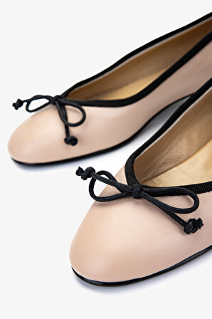 Valmenti Kadın Hakiki Deri Babet Ayakkabı 35 5889 BN AYK Y25 NUDE/SIYAH DR