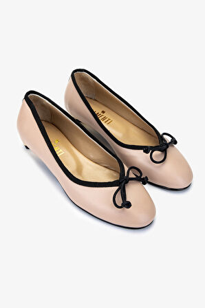 Valmenti Kadın Hakiki Deri Babet Ayakkabı 35 5889 BN AYK Y25 NUDE/SIYAH DR