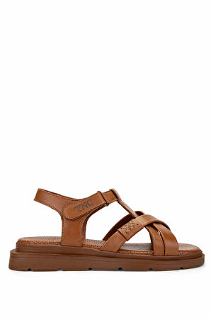 Tamer Tanca Kadın Hakiki Deri Taba Deri Düz Sandalet 878 101-1 BN SNDLT Y25 TABA DR