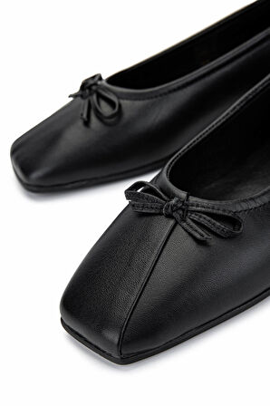 Tamer Tanca Kadın Hakiki Deri Siyah Deri Babet Ayakkabı 879 3641 BN AYK Y25 SIYAH DR