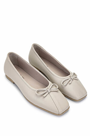 Tamer Tanca Kadın Hakiki Deri Bej Babet Ayakkabı 879 3641 BN AYK Y25 BEJ DR