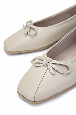 Tamer Tanca Kadın Hakiki Deri Bej Babet Ayakkabı 879 3641 BN AYK Y25 BEJ DR