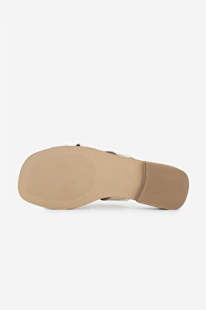 Valmenti Kadın Hakiki Deri Dore Düz Terlik 838 116245 BN TRLK Y25 DORE