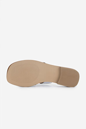 Valmenti Kadın Hakiki Deri Lame Düz Terlik 838 116245 BN TRLK Y25 LAME