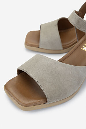 Valmenti Kadın Hakiki Deri Vizon Süet Topuklu Sandalet 838 481 BN SNDLT Y25 VIZON SUET