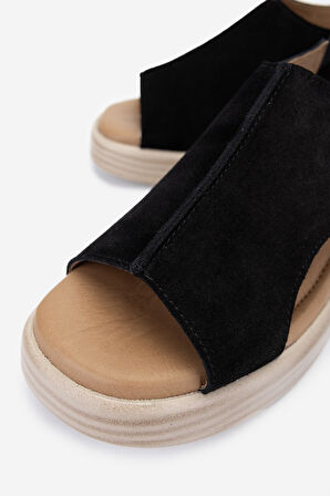 Valmenti Kadın Hakiki Deri Siyah Süet Topuklu Sandalet 838 1003 BN SNDLT Y25 SIYAH SUET