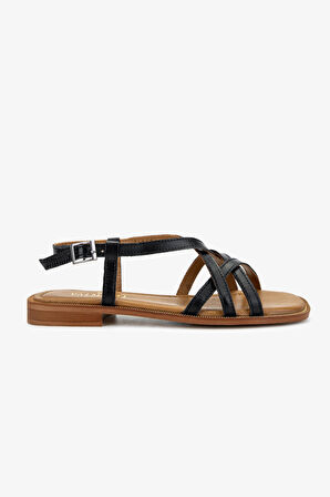 Valmenti Kadın Hakiki Deri Siyah Deri Düz Sandalet 838 16213 BN SNDLT Y25 SIYAH DR