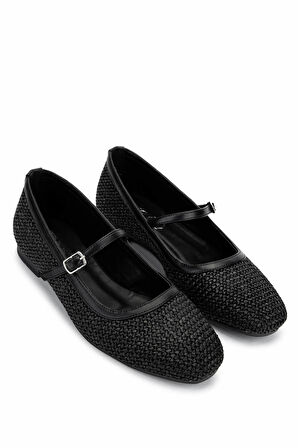 Tamer Tanca Kadın Hakiki Deri Siyah Babet Ayakkabı 889 106 BN AYK Y25 SIYAH HSR