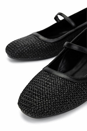 Tamer Tanca Kadın Hakiki Deri Siyah Babet Ayakkabı 889 106 BN AYK Y25 SIYAH HSR