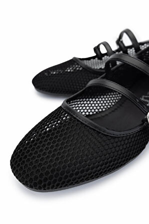 Tamer Tanca Kadın Deri & Tekstil Siyah Babet Ayakkabı 889 103 BN AYK Y25 SIYAH FILE