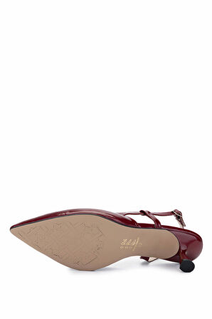 Tamer Tanca Kadın Hakiki Deri Bordo Rugan Topuklu Ayakkabı 889 902 BN AYK Y25 BORDO RGN