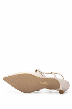 Tamer Tanca Kadın Hakiki Deri Bej Topuklu Ayakkabı 889 903 BN AYK Y25 TEN DR