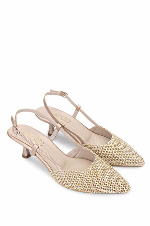 Tamer Tanca Kadın Hakiki Deri Krem Topuklu Ayakkabı 889 905 BN AYK Y25 SAMAN HSR