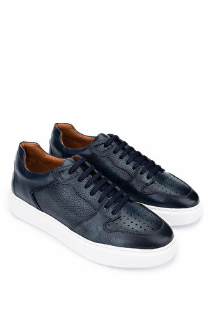Tamer Tanca Erkek Hakiki Deri Lacivert Sneakers & Spor Ayakkabı 1093 054 ERK AYK Y25 LACI ALK