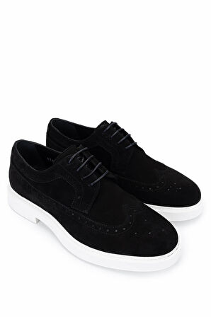 Tamer Tanca Erkek Hakiki Deri Siyah Süet Casual Ayakkabı 183 41402 ERK AYK Y25 SIYAH SUET