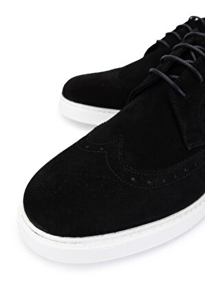 Tamer Tanca Erkek Hakiki Deri Siyah Süet Casual Ayakkabı 183 41402 ERK AYK Y25 SIYAH SUET