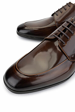 Tamer Tanca Erkek Hakiki Deri Kahverengi Klasik Ayakkabı 183 42754 ERK AYK Y25 VISKI KHV ACMA