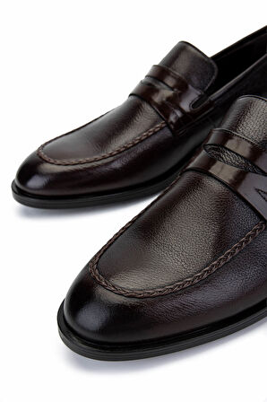 Tamer Tanca Erkek Hakiki Deri Kahverengi Klasik Ayakkabı 183 41651 ERK AYK Y25 KAHVE DR