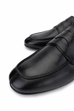 Tamer Tanca Erkek Hakiki Deri Siyah Deri Loafer Ayakkabı 1008 3419 ERK AYK Y25 SIYAH DR