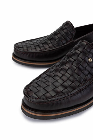 Tamer Tanca Erkek Hakiki Deri Kahverengi Loafer Ayakkabı 1008 3482 ERK AYK Y25 KHV ORG BFL/KHV