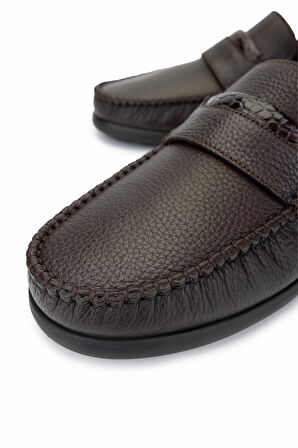 Tamer Tanca Erkek Hakiki Deri Kahverengi Loafer Ayakkabı 1008 3483 ERK AYK Y25 KAHVE FLTR