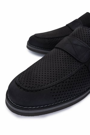 Tamer Tanca Erkek Hakiki Deri Siyah Nubuk Loafer Ayakkabı 1008 3448 ERK AYK Y25 SIYAH NBK