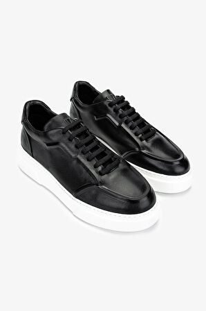 Valmenti Erkek Hakiki Deri Siyah Deri Sneakers & Spor Ayakkabı 1110 105 ERK AYK Y25 SIYAH DR