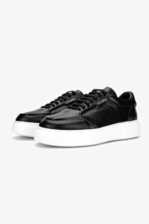 Valmenti Erkek Hakiki Deri Siyah Deri Sneakers & Spor Ayakkabı 1110 105 ERK AYK Y25 SIYAH DR