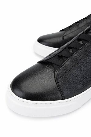 Tamer Tanca Erkek Hakiki Deri Siyah Floter Sneakers & Spor Ayakkabı 965 2526 ERK AYK Y25 SIYAH FLTR