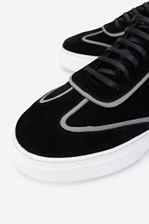 Valmenti Erkek Hakiki Deri Siyah Süet Sneakers & Spor Ayakkabı 1092 202502 ERK AYK Y25 SIYAH SUET