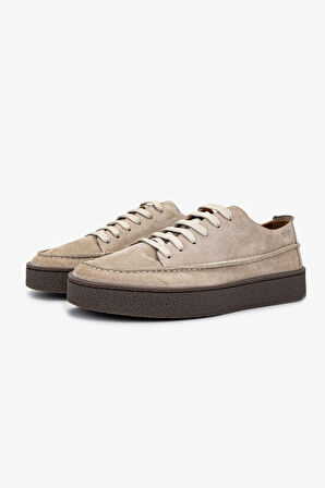 Valmenti Erkek Hakiki Deri Bej Süet Sneakers & Spor Ayakkabı 1111 502 ERK AYK Y25 BEJ SUET