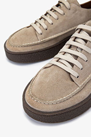 Valmenti Erkek Hakiki Deri Bej Süet Sneakers & Spor Ayakkabı 1111 502 ERK AYK Y25 BEJ SUET