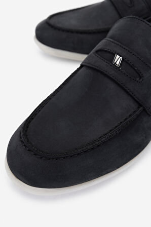 Valmenti Erkek Hakiki Deri Siyah Nubuk Loafer Ayakkabı 285 4226 ERK AYK Y25 SIYAH NBK