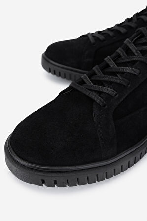 Valmenti Erkek Hakiki Deri Siyah Süet Sneakers & Spor Ayakkabı 352 22268 ERK AYK Y25 SIYAH SUET