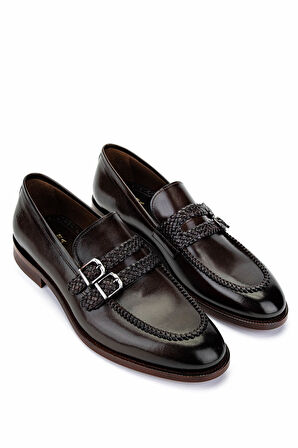 Tamer Tanca Erkek Hakiki Deri Kahverengi Klasik Ayakkabı 342 9185 ERK AYK Y25 KAHVE