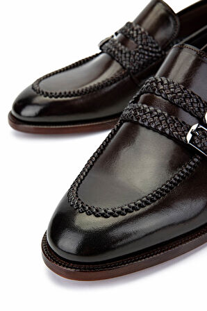 Tamer Tanca Erkek Hakiki Deri Kahverengi Klasik Ayakkabı 342 9185 ERK AYK Y25 KAHVE