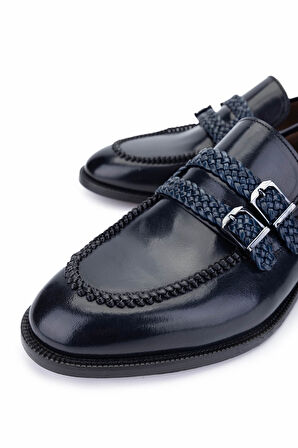 Tamer Tanca Erkek Hakiki Deri Lacivert Klasik Ayakkabı 342 9185 ERK AYK Y25 LACI