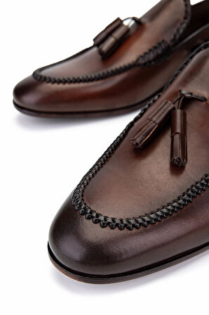 Tamer Tanca Erkek Hakiki Deri Taba Klasik Ayakkabı 342 9170 ERK AYK Y25 TABA CRUST