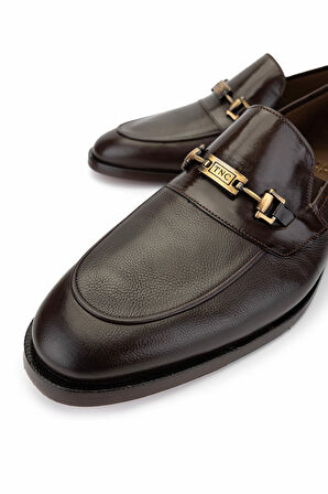 Tamer Tanca Erkek Hakiki Deri Kahverengi Klasik Ayakkabı 342 9158 ERK AYK Y25 KAHVE