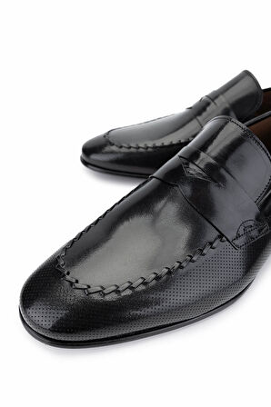 Tamer Tanca Erkek Hakiki Deri Siyah Klasik Ayakkabı 342 9149 ERK AYK Y25 SIYAH