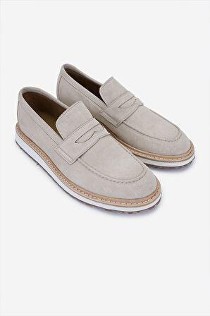 Valmenti Erkek Hakiki Deri Bej Süet Loafer Ayakkabı 325 13153-143 ERK AYK Y25 BEJ SUET