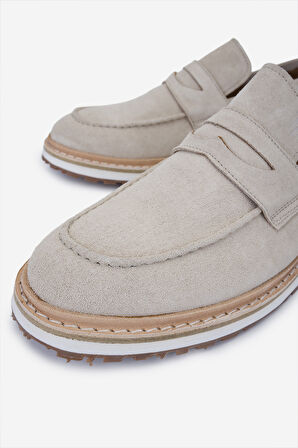 Valmenti Erkek Hakiki Deri Bej Süet Loafer Ayakkabı 325 13153-143 ERK AYK Y25 BEJ SUET