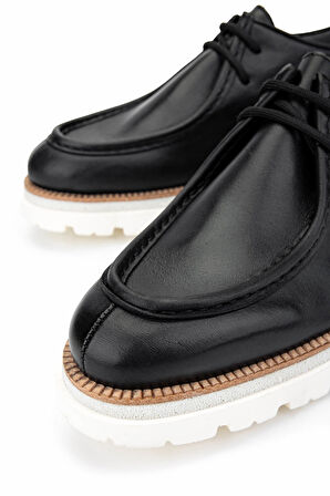 Tamer Tanca Erkek Hakiki Deri Siyah Deri Casual Ayakkabı 987 186K ERK AYK Y25 SIYAH DR